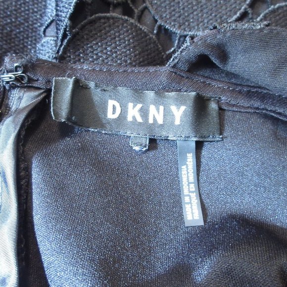 DKNY Black Sheath Lace Dress Size 6 - Picture 6 of 8